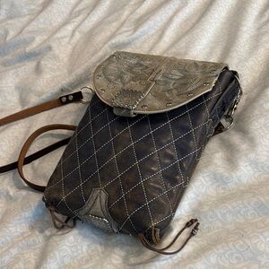 Boot Crossbody Bag with Embroidered Flap